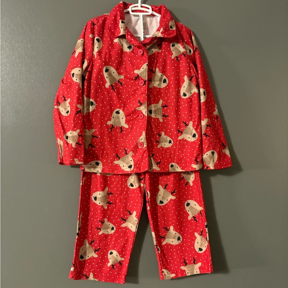 Carter's Red Reindeer Soft Flannel Pajama Set SZ-4T